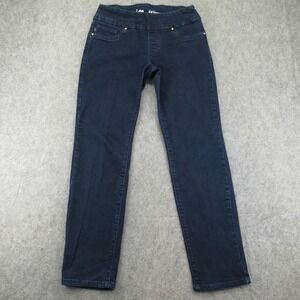 Lee Womens Petite Slim Fit Slim Straight Leg Pull On Jeans Dark Wash Size 6P